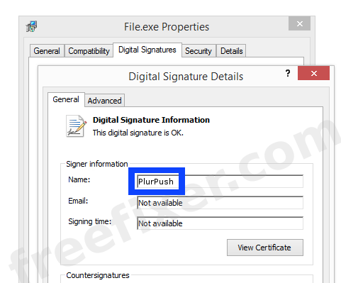 Screenshot of the PlurPush certificate